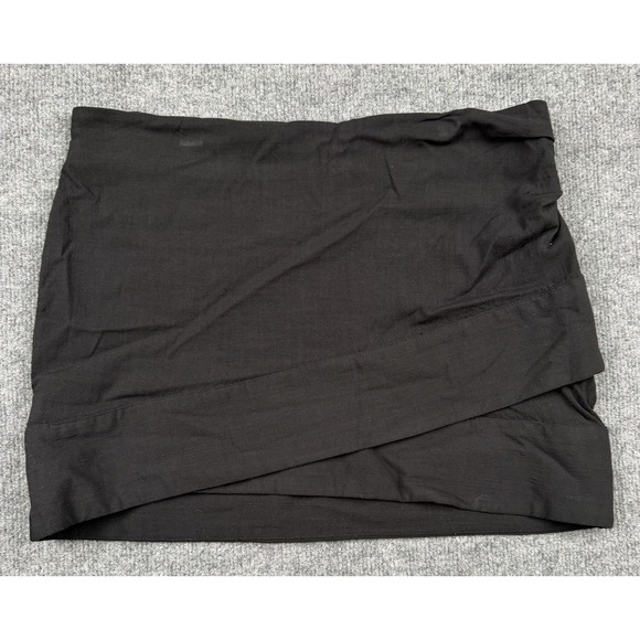 Free People Dresses & Skirts - Free People Thats A Wrap Mini Skirt Womens 12 Black Rayon Layered Bohemian Chic